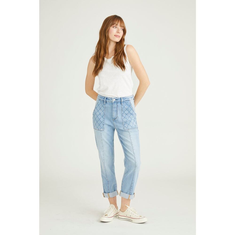 Driftwood Women's Quilted Pintuck Jeans High Point Criss-Cross Stitching Size 27